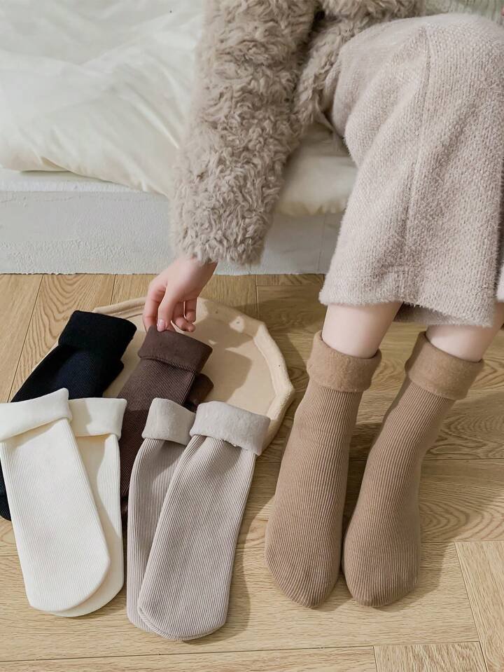 1694054839e6d07503084eae1cad71a03156a3abc4_thumbnail_720x 3 Pair Cashmere Winter Warm Warm Coral Thermal Fleece Fluffy Socks Premium Quality - Image 1