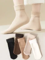 3 Pair Cashmere Winter Warm Warm Coral Thermal Fleece Fluffy Socks Premium Quality - Image 4