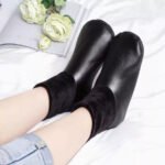 1 Pair Winter Warm PU Leather Thermal Non-Slip Indoor Soft Floor Socks - Image 2