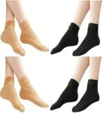 2 Pair Unisex Winter Thick Warm Fleece Lined Thermal Stretchy Elastic Velvet Socks for Kids/Men/Women - Image 3