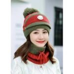 3PCS Womens Winter Warm Scarf Knitted Hat Mask With Filter Set Fashion Thickened Face Cover Outdoor Knitted Hat, Scarf Cap Neck Warmer Winter Hat - Image 5