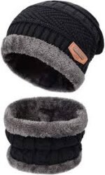 Woolen Knitted Beanie Cap Plus Neck Scarf Set for Men Women Girl Boy – Warm, Snow Proof - Image 4