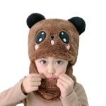 Kid Baby Windproof Panda Hats Winter Warm Scarf Snood Boy &Girl Ski Caps Plus Velvet Thicken Beanie Cap with Long Ear - Image 2