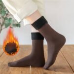 6 Pair Unisex Winter Thick Warm Fleece Lined Thermal Stretchy Elastic Velvet Socks for Kids/Men/Women - Image 8