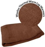 Unisex Brown Color Warm Woolen Inside Fleece Knee Warmer - Image 3