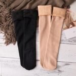 2 Pair Long Warm Fleece Lined Velvet Socks
