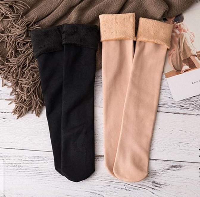 Screenshot_20231205-012851_1 2 Pair Long Warm Fleece Lined Velvet Socks - Image 1