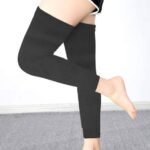 BLACK color Unisex Warm Woolen Inside Fleece Knee Warmer