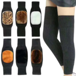 1 Pair Winter Attached Belt Cashmere Woolen Knee Warmer - Image 5