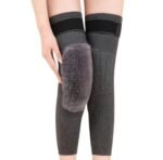 1 Pair Winter Attached Belt Cashmere Woolen Knee Warmer - Image 2