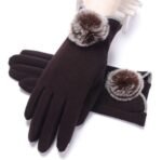 1 Pair Touch Screen New Fashion Women Winter Warm Windproof Cashmere Full Finger Gloves - Image 2