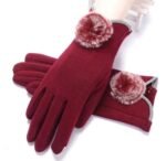 1 Pair Touch Screen New Fashion Women Winter Warm Windproof Cashmere Full Finger Gloves - Image 4