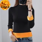 Stretchable Thermal Velvet Fleece Lined Full Sleeves Camisole Vest
