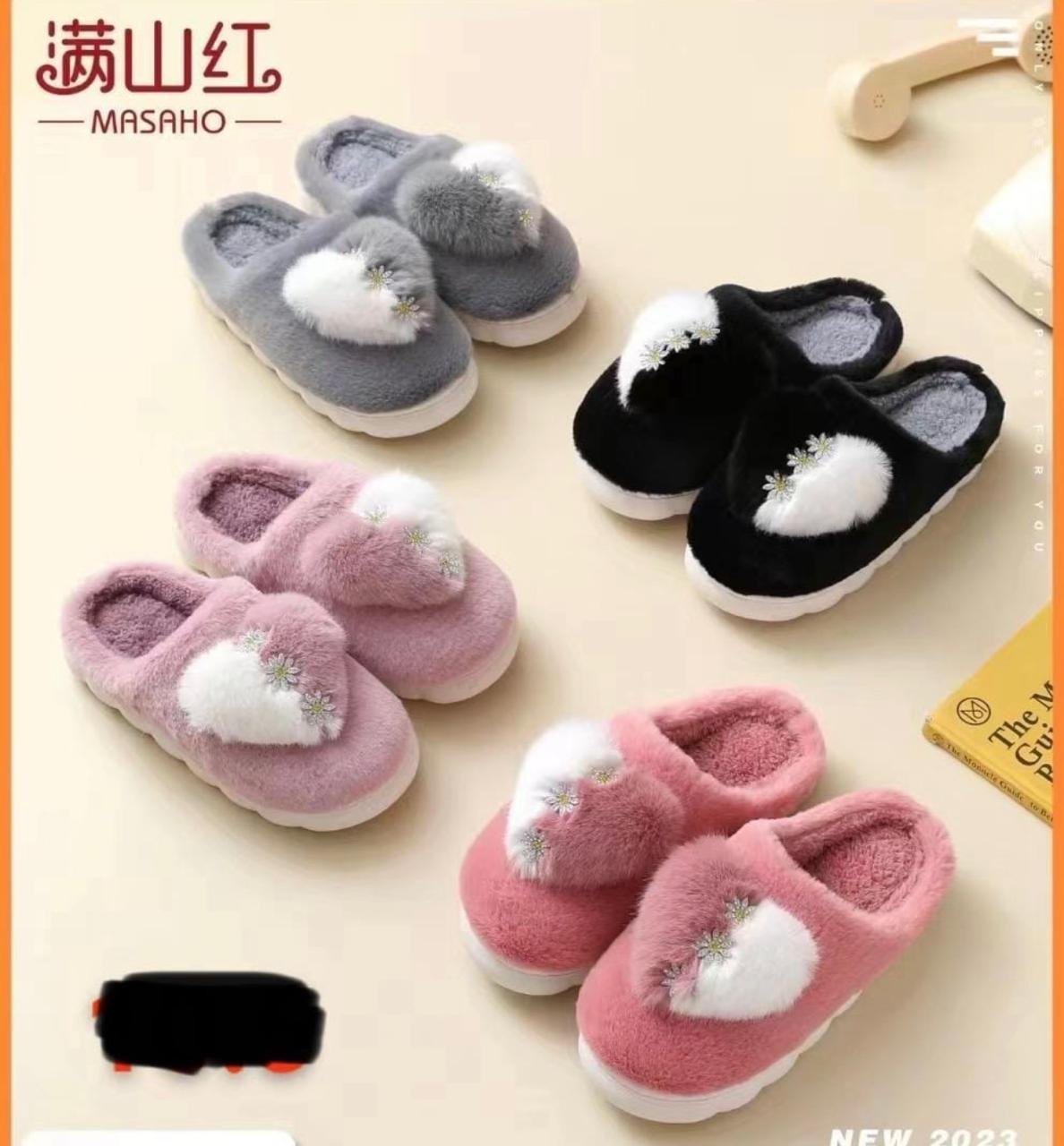 1000018274.jpg Women Winter Heart Soft Slippers - Image 1