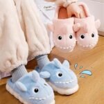 Girls Winter Soft Shark Fish Slippers