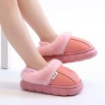 Kids Winter Fur Leather Slippers | Waterproof Warm Indoor Outdoor Shoes - Image 4