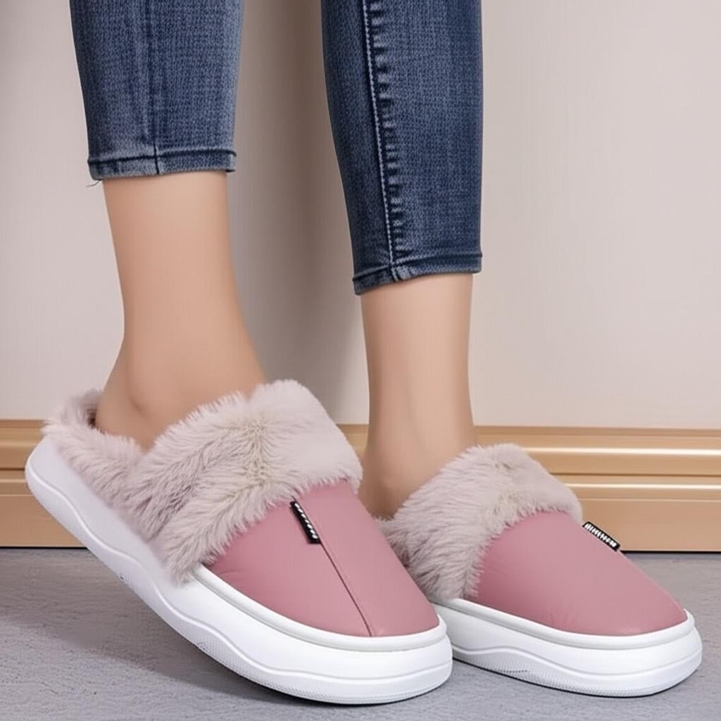 IMG-1647.jpg Women Winter Fur Leather Slippers Comfort - Image 1