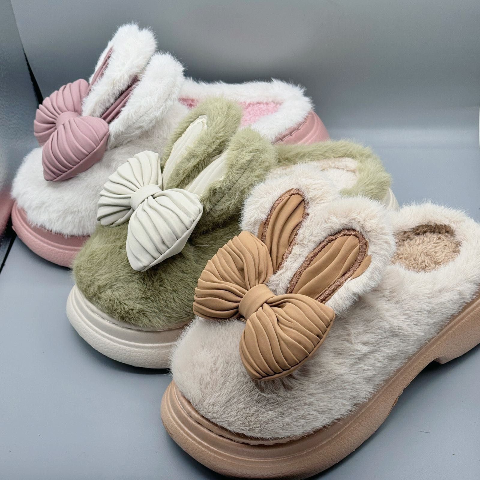 IMG-20251007-WA0059.jpg Cute Bunny Bow Fur Slippers - Image 1