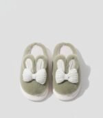 Cute Bunny Bow Fur Slippers - Image 3