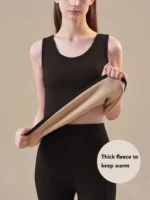LAMB WOOL Imported Stretchable Thermal Lamb Wool Fleece Lined Camisole Vest