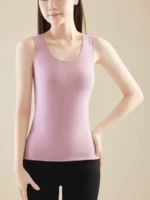LAMB WOOL Imported Stretchable Thermal Lamb Wool Fleece Lined Camisole Vest - Image 8