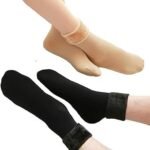 2 Pair Unisex Winter Thick Warm Fleece Lined Thermal Stretchy Elastic Velvet Socks for Kids/Men/Women