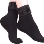 Black Color Winter Thick Warm Fleece Lined Thermal Stretchy Elastic Velvet Socks for Girls/Ladies/Women - Image 5
