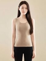 VELOURSOFT FLEECE Sleeveless Winter Thermal Vest – Premium Quality Beige Color - Image 2