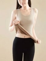 VELOURSOFT FLEECE Sleeveless Winter Thermal Vest – Premium Quality Beige Color - Image 5