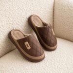 MAX Men Winter Quilted Fur Slippers - Image 3