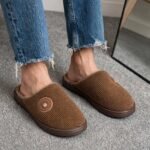 Men's Bear Plush Slippers with Fleece Lining