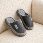 MAX Men Winter Quilted Fur Slippers - Image 2