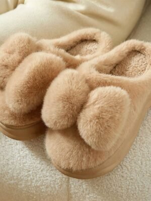 Bow Bliss-Fluffy Bow Slipper for Women