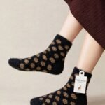 1 Pair Mink Velvet Polyamide Fluffy Flowers Socks