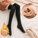 1 Pair Long Thick Warm Fleece Lined Thermal Velvet Socks - Image 2