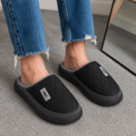 MAX Men Winter Quilted Fur Slippers - Image 5