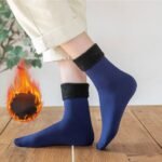 1 Pair Winter Thick Warm Fleece Lined Thermal Stretchy Elastic Velvet Socks for Girls/Ladies/Women - Image 4