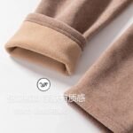 VELVET FLEECED Thermal Inside Thick Double Layer Velvet Fleece Trouser Shirt - Image 11