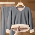 2 Pc LAMB WOOL Premium Quality Thermal Inside Thick Lamb Wool Fleece Suit - Image 7