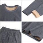 2 Pc LAMB WOOL Premium Quality Thermal Inside Thick Lamb Wool Fleece Suit - Image 5